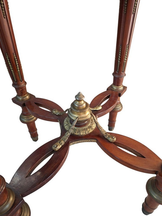 Image 1 of Neoclassical Guéridon in Mahogany and Red Marble, Late 19th Century