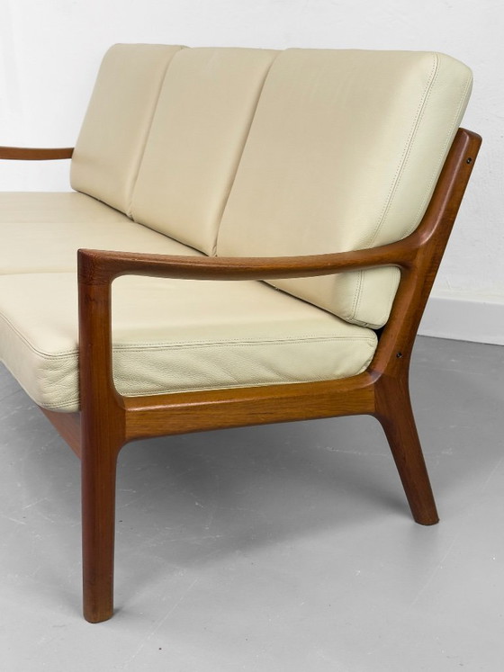 Canapé Senator 3 places en cuir et teck, par Ole Wanscher pour Cado, 1977 – Canapés 3 places, Leather (photo 4 of 26)