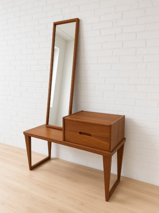 Panca e specchio in teak di Kai Kristiansen per Aksel Kjersgaard, 1960 – bijzettafels, Wood (photo 2 of 13)