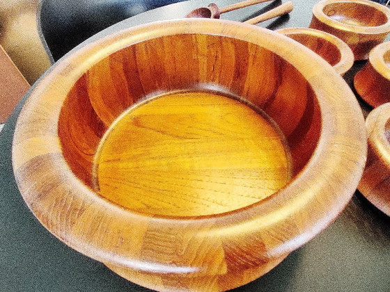 Image 1 of Digsmed Danimarca, set di ciotole per insalata, teak