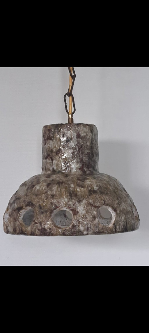 Lampe pendante danoise en céramique des années 70