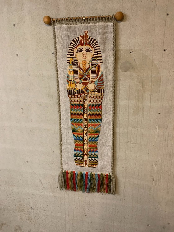 Image 1 of 1970s wall tapestry with sphinx