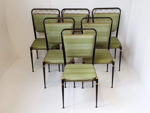 SET OF 6 VINTAGE CHAIRS 1950 DLG JEAN ROYERE 50S ROCKABILLY 1950S 50s