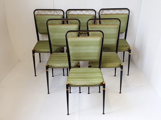 Image 1 of SET OF 6 VINTAGE CHAIRS 1950 DLG JEAN ROYERE 50S ROCKABILLY 1950S 50s