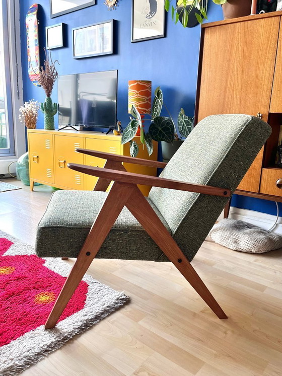 Image 1 of KOMPAS fauteuil in gemêleerd groen