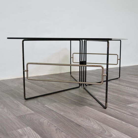 Image 1 of Low Coffee Table Geometric Design 1970s Vintage Modern