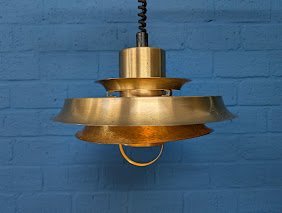 Vintage Brass Pendant Lamp, Danish Design by Vitrika