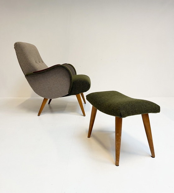 Image 1 of Poltrona di design vintage con braccioli in legno, anni '60