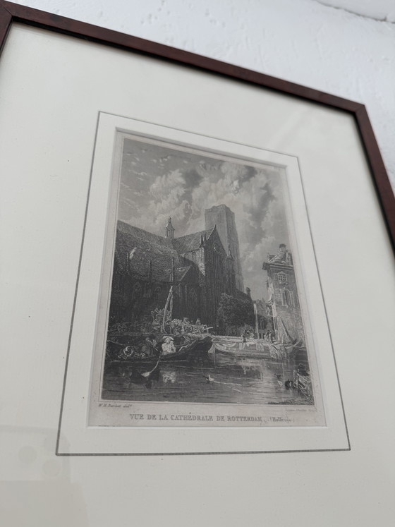 Lithograph Rotterdam Cathedral – Lithographs & prints, Wood (photo 2 of 6)