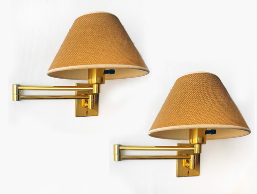 2 Applique a braccio orientabile di George Hansen Metalarte, anni '70