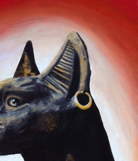 Image 1 of De Egyptische kat (handgeschilderd)