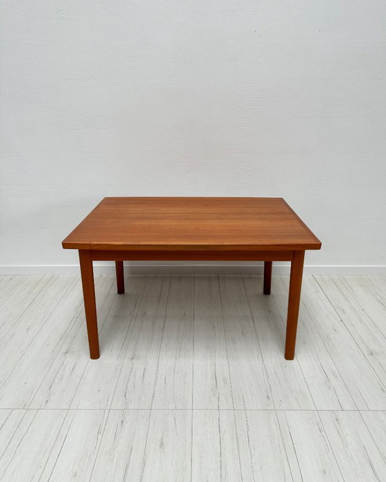 Image 1 of 1960s Danish Teak Extendable Dining Table by Vamo Sønderborg – Large Mid-Century Table with Pull-Out Leaves