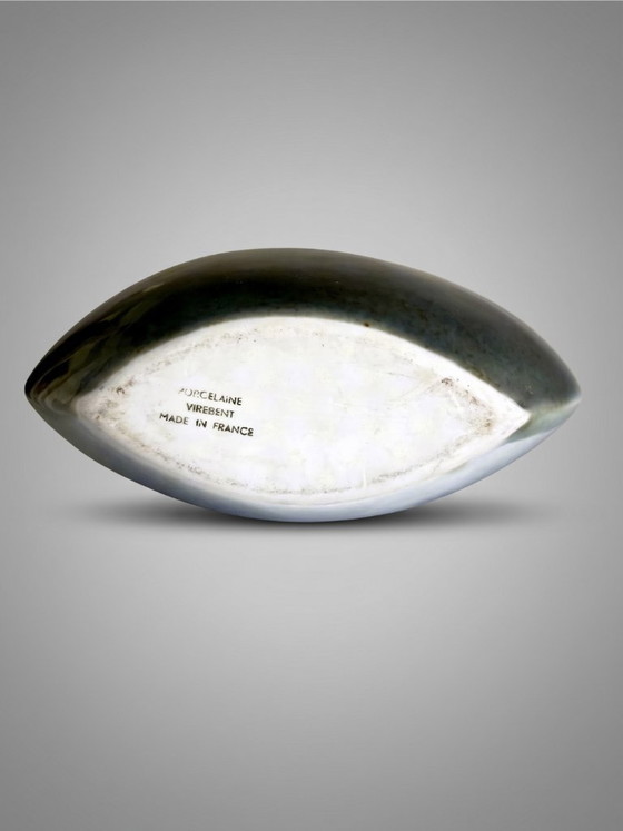 Image 1 of Virebent Porzellanvase – stilisiertes Landschaftsdekor – Modell Fisch TGM – 18 cm