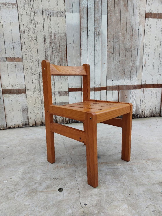 Image 1 of Minimalistische Holzstühle, 1970er Jahre, Satz von 4