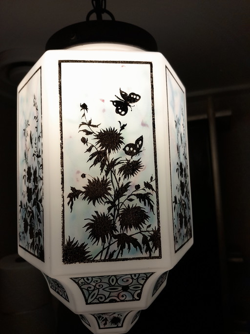 Art Deco ceiling lamp opaline