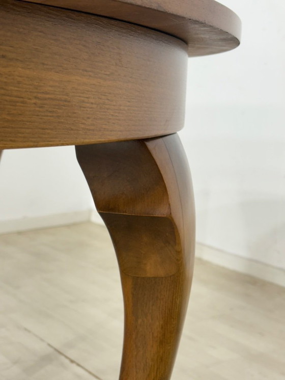 Image 1 of Table de salle à manger Chippendale, table de cuisine ronde extensible en bois, vintage