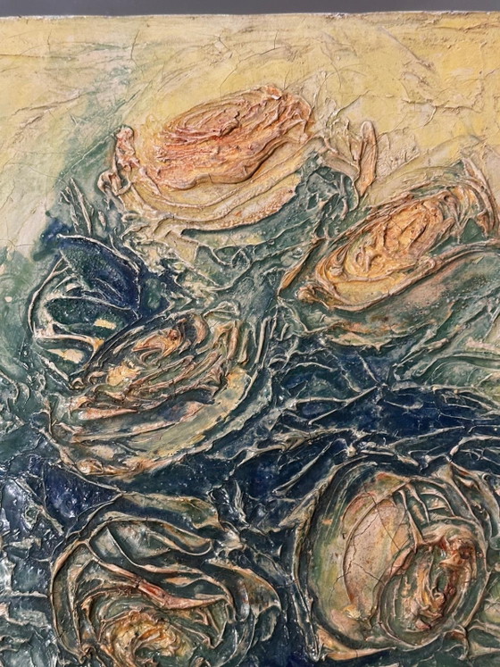Rose Bouquet with Knife – Oil on Canvas Circa 1950 – Paintings & Drawings, Vintage (photo 7 of 15)