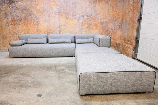 Gray fabric Leolux Ponton Next design elements corner sofa
