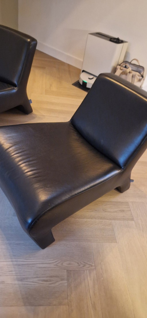 Machalke Crack 60 Sessel – schwarzes Leder – deutsches Design