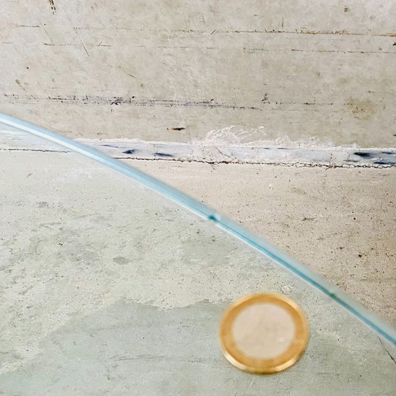 Image 1 of Mesa baja de cristal travertino de mediados de siglo