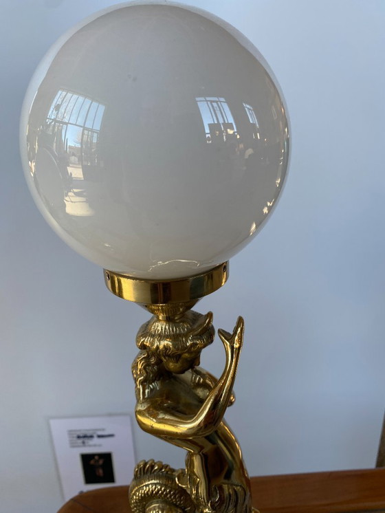 Image 1 of Paire de lampes sirène en bronze - 1920