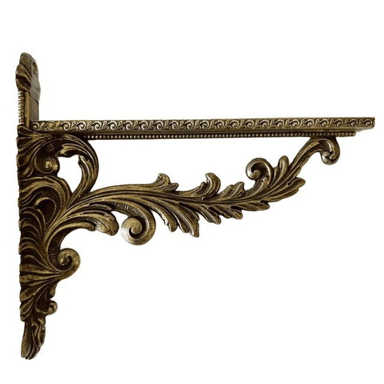 Videoregistratore vintage italiano, tavolino a mezzaluna da parete con intarsi in legno e ottone, anni '50 (photo 13 of 13)