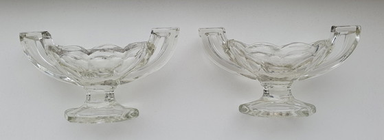 Image 1 of 2 saliere in vetro Chippendale