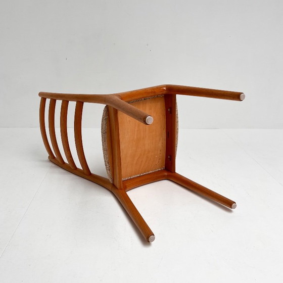 Conjunto de sillas danesas con patas torneadas de JK Mobler, década de 1970. – Sillas de comedor, Textile (photo 15 of 15)