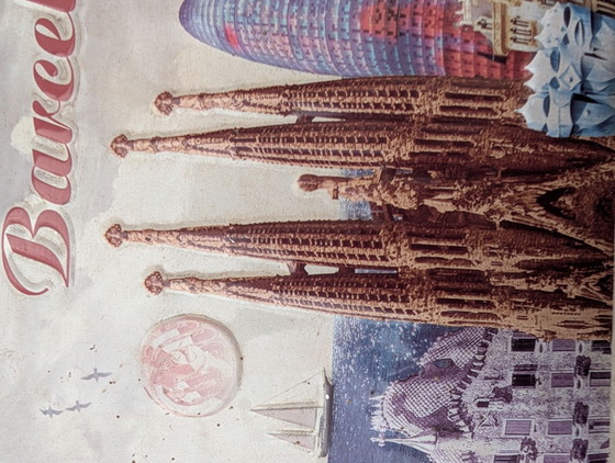 Barcelona Board / Reklame Sign, Wanddecoratie, Metaal, Meerdere kleuren (foto 2 van 5)