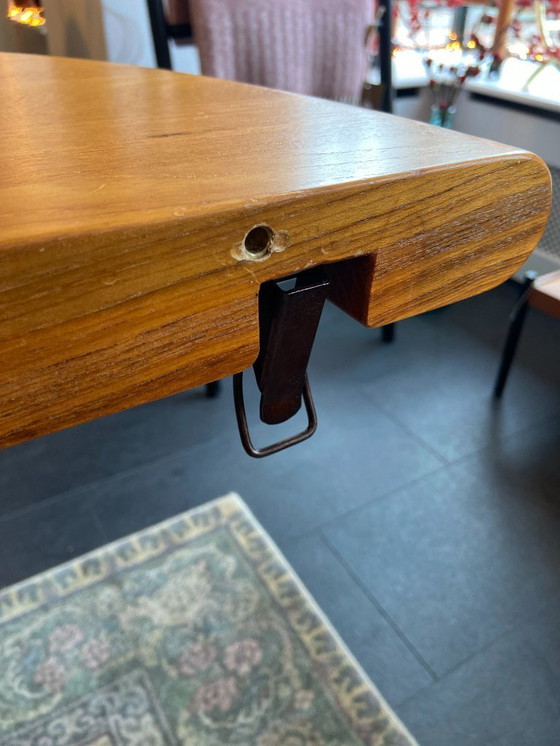 Image 1 of Vintage Danish extendable dining table made of solid teak wood