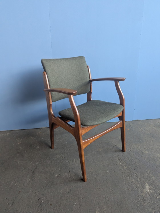 Image 1 of Chaise vintage en teck avec accoudoirs, années 1960