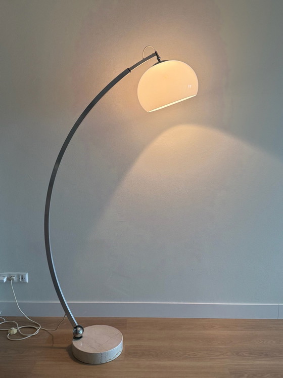 XXL vintage arc lamp, Floor lights, Metal, Marble, White (photo 2 of 12)