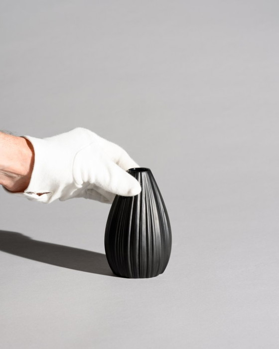 Image 1 of Rosenthal Porcelaine Noire “Plissée” Curated Duo by Martin Freyer Matte Black