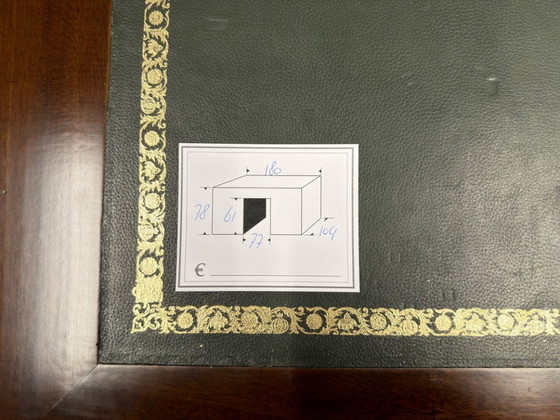 Scrivania da Partner Vintage Inglese Classica – Scrivanie, Leather, Wood (photo 20 of 20)