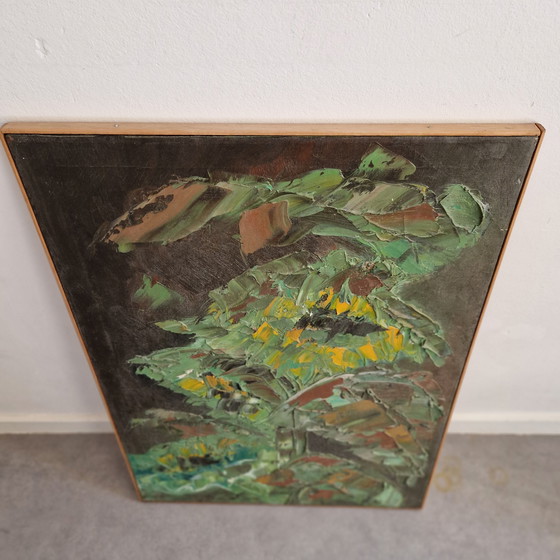 Image 1 of Pintura al óleo de mediados de siglo sobre lino: Girasoles, década de 1960/70