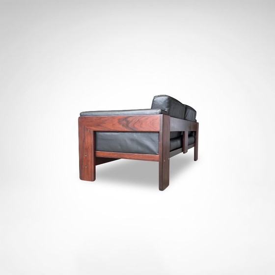 Sofá Bastiano de 2 plazas en palisandro y cuero, diseñado por Afra y Tobia Scarpa para Knoll International (photo 10 of 11)