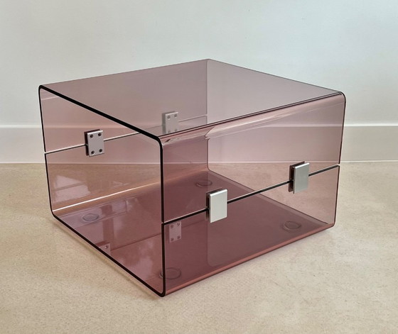 Image 1 of Table basse en altuglas dans le style de Ducaroy, France années 70