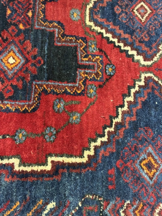 Image 1 of Vintage Hand-Knotted Tribal Wool Rug with Geometric Medallions, Persia / Central Asia, c. 1970s, 160x200 cm