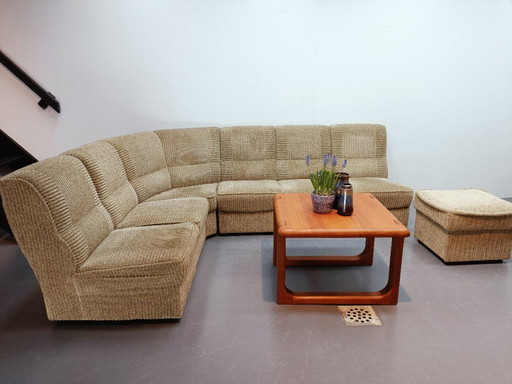 Modulsofa im Vintage-Stil | sandfarben | 7-teilig