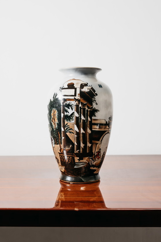 Image 1 of Ceramic Vase with Old Faenza Decoration, Very Rare, 1960s Design Art