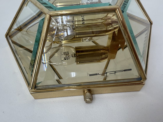 Image 1 of Set di 2 lampade da parete esagonali di Sothis, Italia anni '80