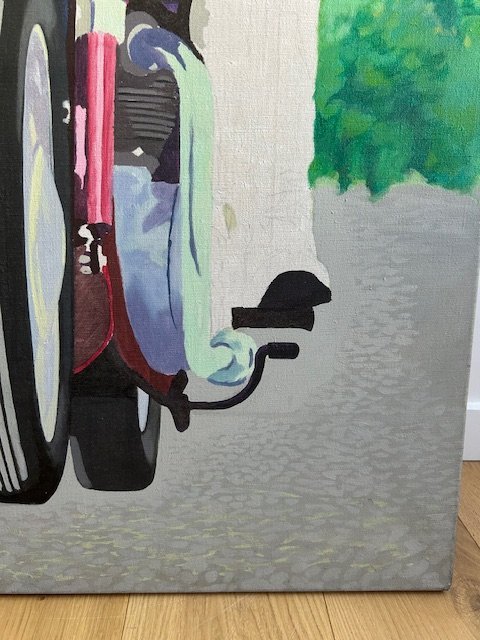 Image 1 of Pop Art, Der Moped-Fahrer, Huile sur toile
