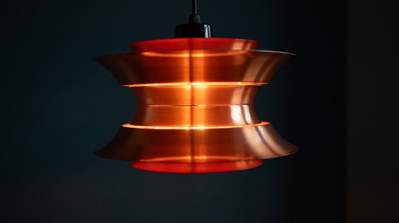 Image 1 of Kupferfarbene Carl Thore für Granhaga Pendelleuchte aus den 1960er Jahren