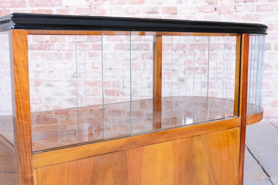 Restored Art Deco Serving Trolley, Walnut, Glass, Repolished, Czech, 1920s – Bar carts, Metal (photo 13 of 17)
