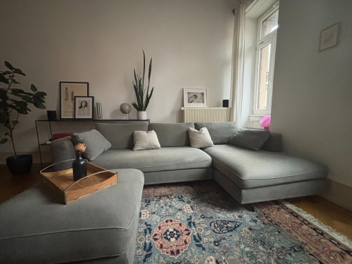 Divano Frigerio Davis con chaise longue e pouf – hoekbanken, Textile (photo 2 of 5)
