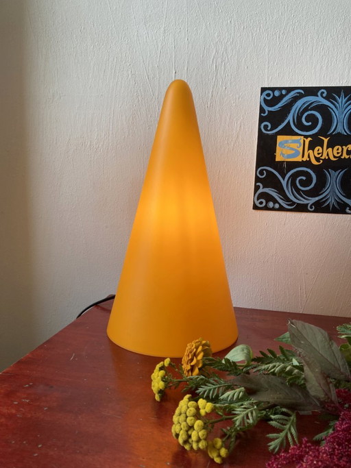 Teepee Lamp in Orange-Yellow Glass, 1980s-1990s – tafellampen (photo 2 of 8)