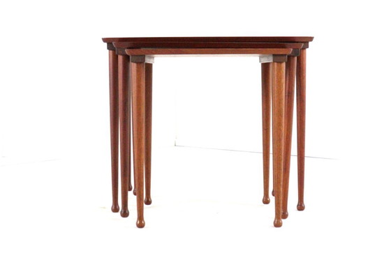 Image 1 of Jørgen Aakjær Jørgensen for Møbelintarsia nesting tables vintage Danish design