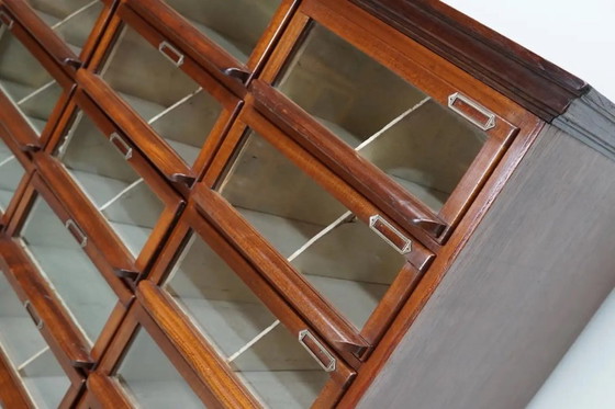 Image 1 of Vintage Dutch oak/mahogany haberdashery cabinet, 1930s
