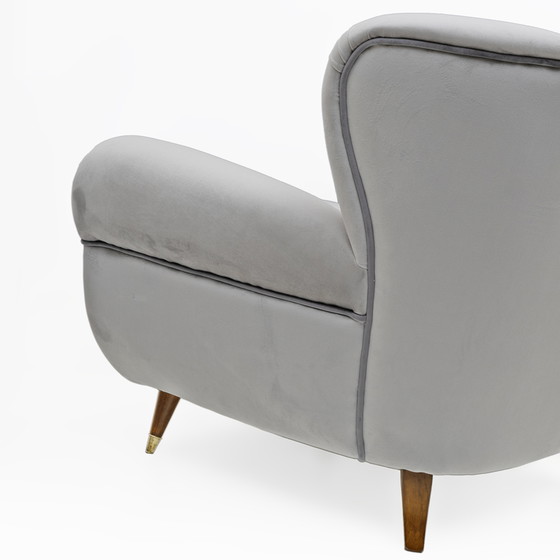Image 1 of Canapé en velours italien Art déco attribué à Guglielmo Ulrich, années 1940