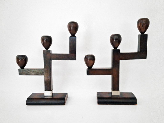 Kandelaar Set Art Deco – Kandelaars en kaarsen, Wood (photo 4 of 17)